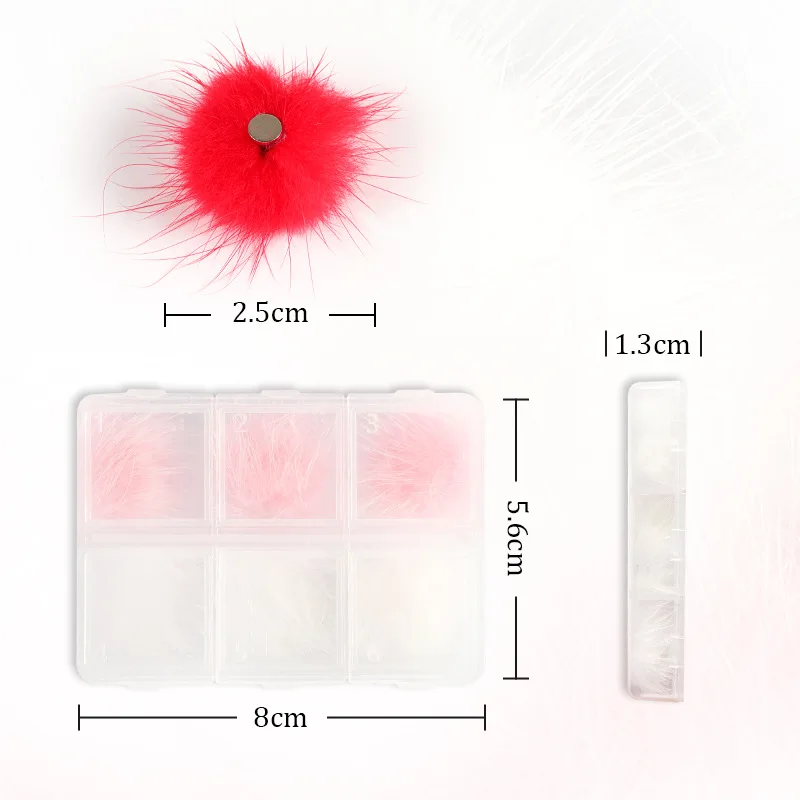6 шт./Doos Pompoms Pluche Hart 3D Декор для дизайна ногтей Zachte Hairball Afneembare Magneet Mode-sieraden Manicure Ontwerp Фото №4