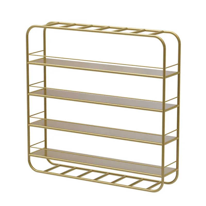 Nordic manicure rack wall Mounted rack nail polish gold storage rack Iron Art Manicure display stand nail polish shelf organizer