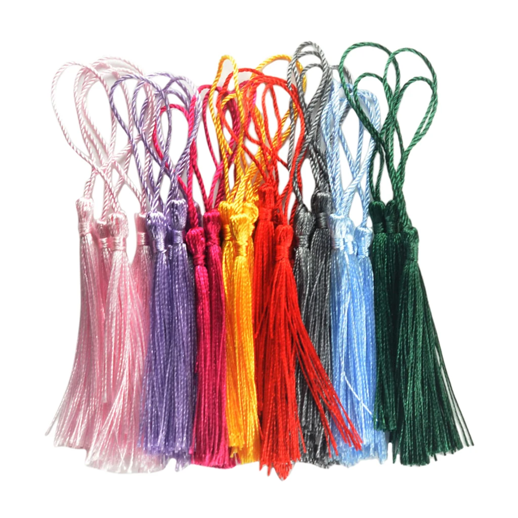 30 Pcs Silky Floss bookmark Tassels DIY Bookmark Accessory Assorted Colors