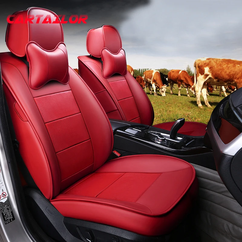 

CARTAILOR Genuine Leather Car Seat Covers for BMW 535i 530i 528i 540i Seat Cover Set Cowhide Auto Accessories for Cars Protector