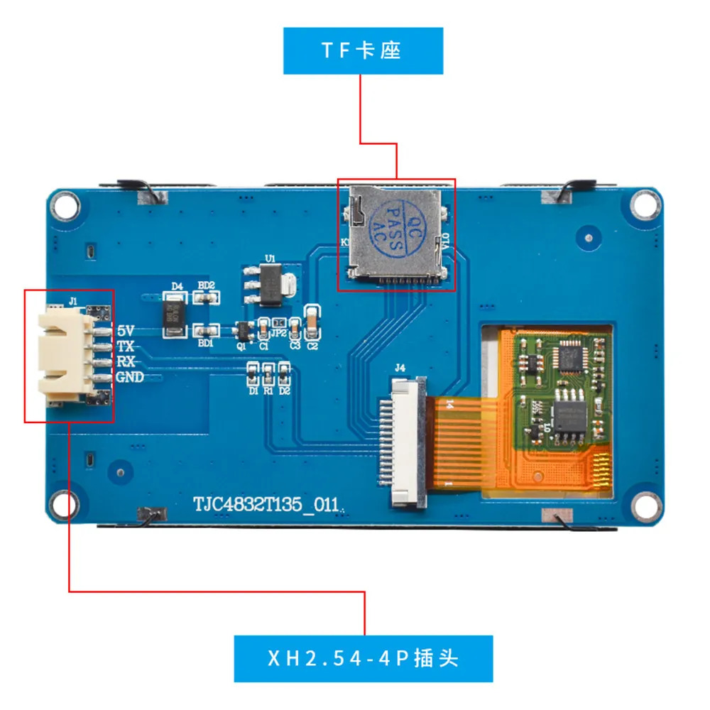 TJC4832T135_011 resistance smart display 3.5 inch USART HMI serial screen configuration screen