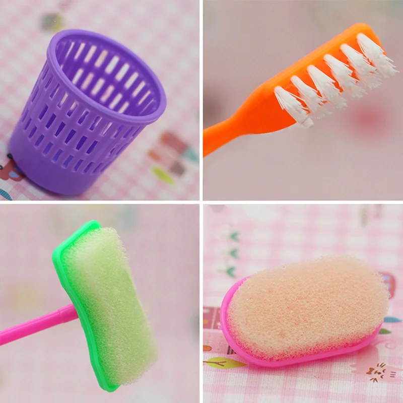 9 Pcs/Set Mini Kid Pretend Play Toy Housekeeping Tool Kitchen Home Cleaning Broom Brush Washing House Cleaner For Children 장난감