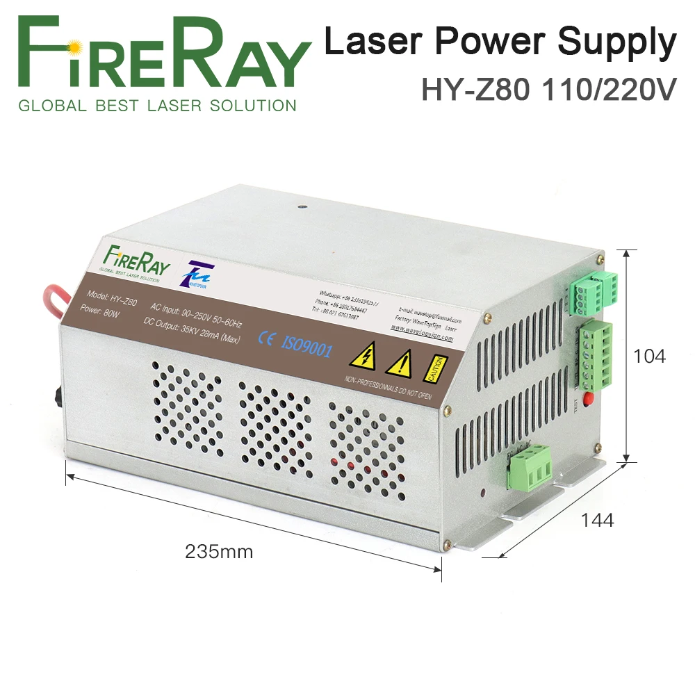 Imagem -02 - Fonte de Alimentação para Gravação a Laser Co2 e Máquina de Corte Fireray 80100w Hy-z80