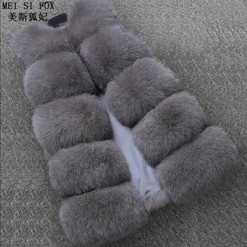 2020 women\'s winter jacket women\'s vest fox fur vest Large bar of 70 cm Natural fox fur women\'s warm vest high quality Fox Vest