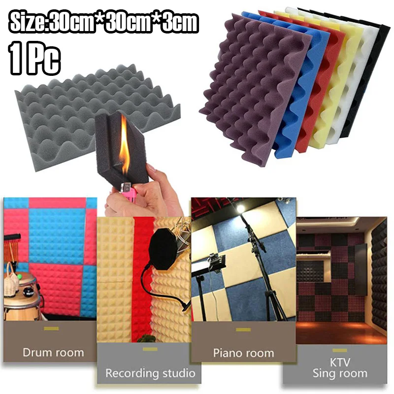 Studio Acoustic Foam Sound Proofing Protective Sponge Soundproof Absorption Treatment Panel Sealing Strips  30x30x3cm