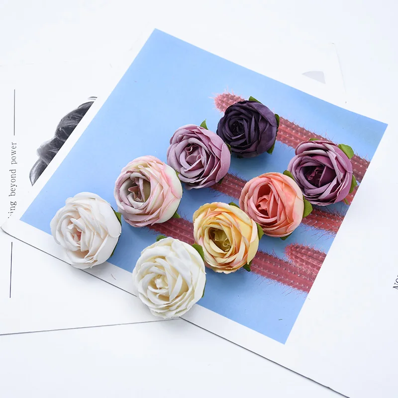 10 Pieces Fake Rose Head Home Decoration Accessories Candy Box Brooch Diy Wedding Bridal Accessories Clearance Birthday Garland