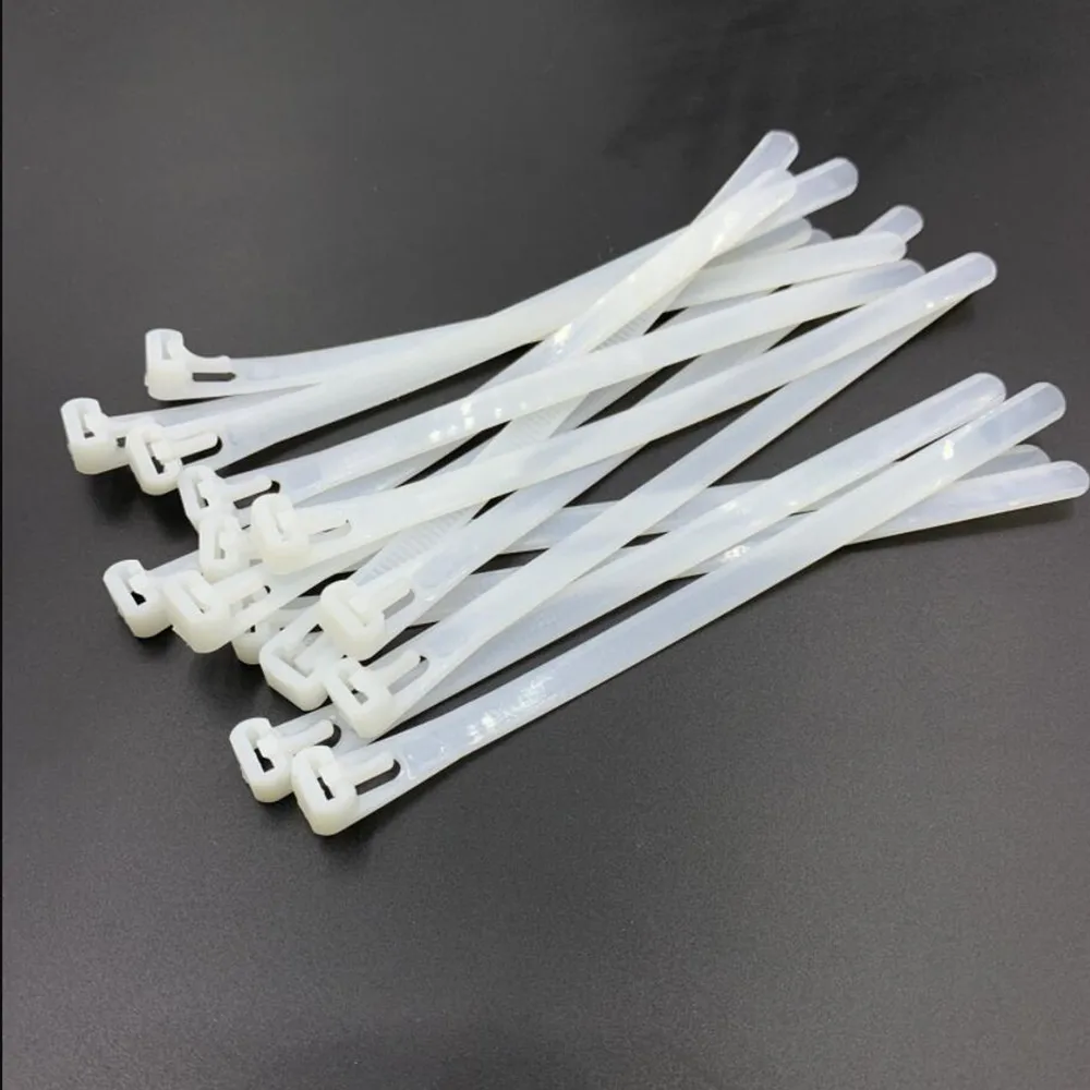 

100PCS/1LOT 8*150 200 250MM White releasable Nylon Cable Ties