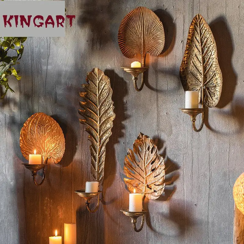 

Retro Make Old Decoration Wall Candlestick Ornaments Christmas Metal Pendants Handmade Crafts Wall Hanging Candlesticks