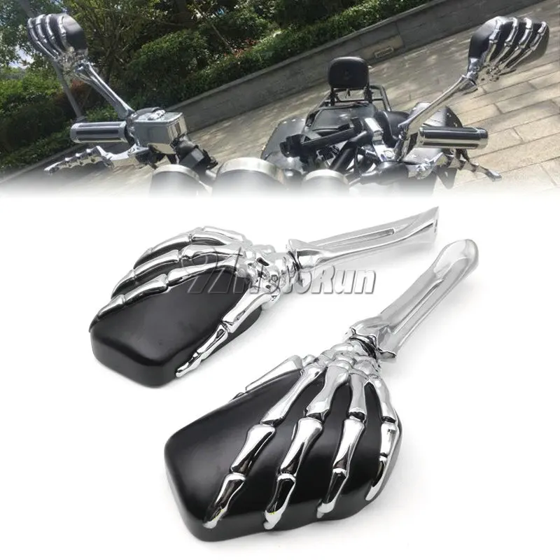 Skull Hand Skeleton Motorcycle Rearview Mirrors For Kawasaki Vulcan VN 400 1500 800 900 1600 2000 1700 Classic Nomad Drifter