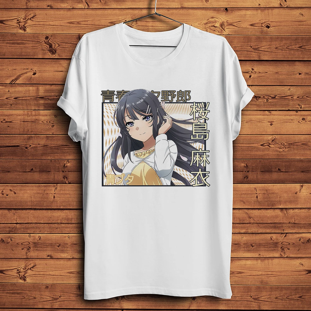 kawaii Bunny Girl Senpai Mai Sakurajima funny anime t shirt Men new white Casual TShirt Unisex otaku manga waifu streetwear tee