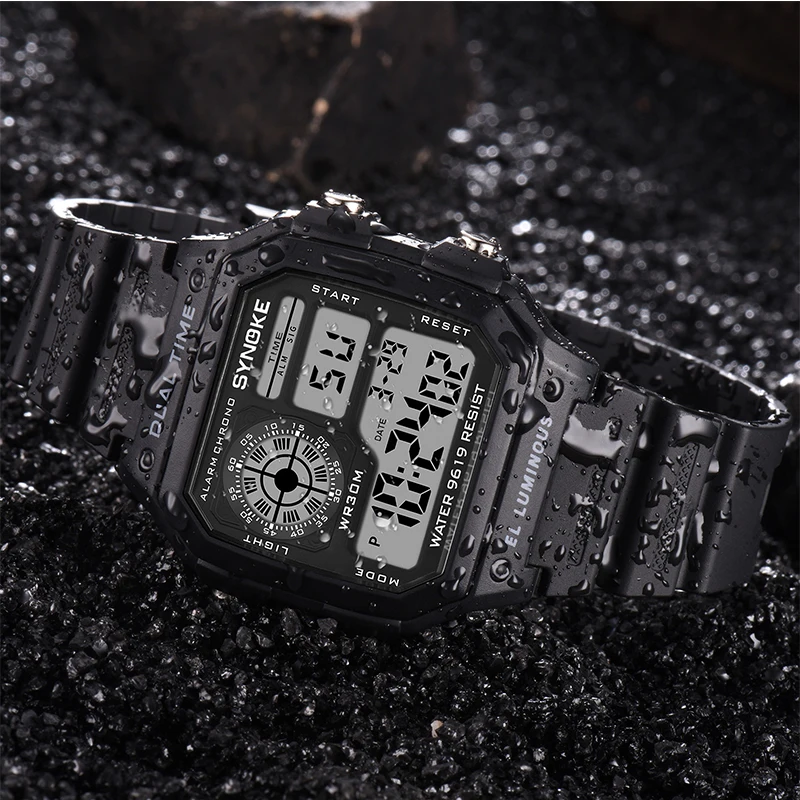 Digital Watches For Men Military Wristwatches Black Sports Watch Men Square LED Male Clock Relogio Masculino