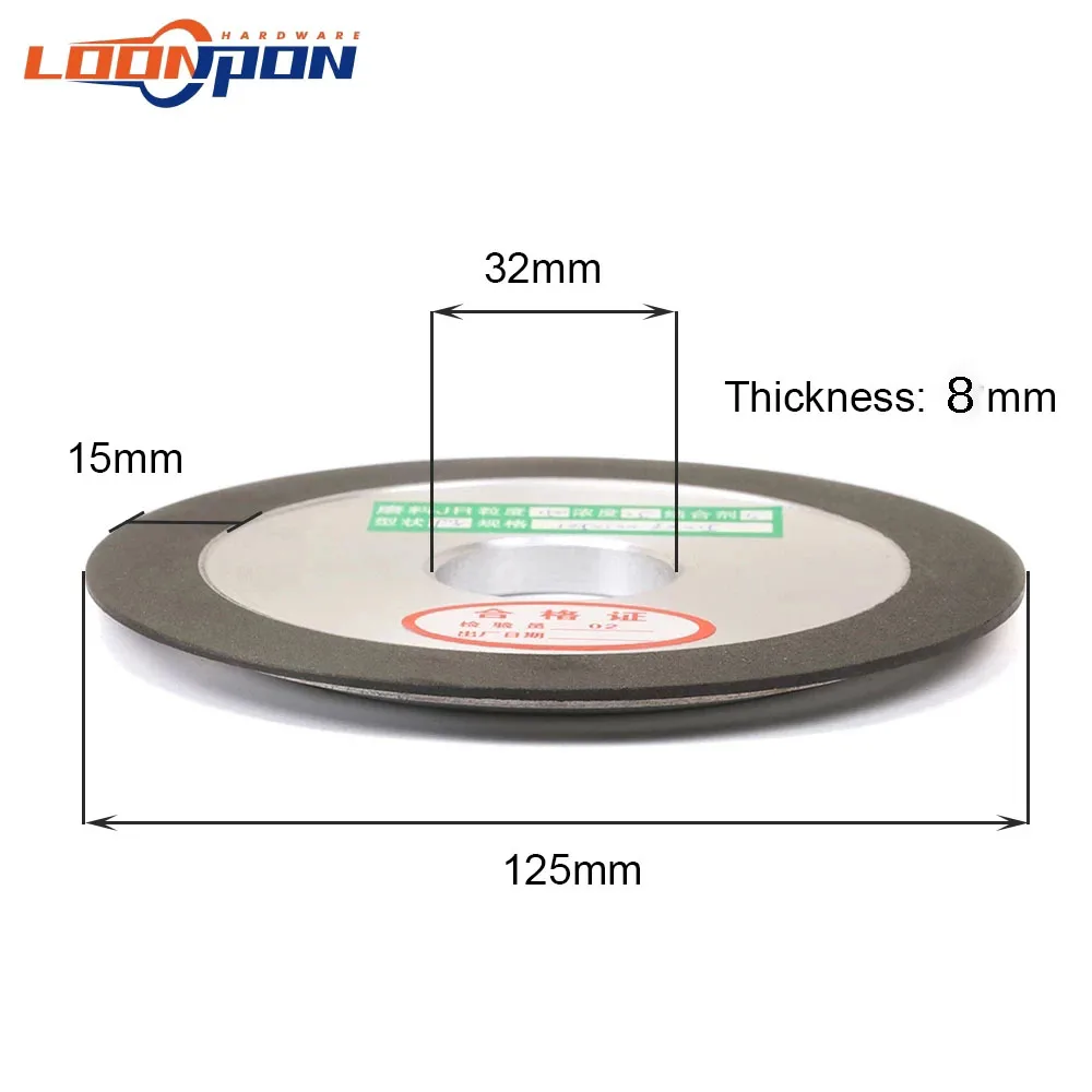 Disco de molienda de diamante de 125mm, muela de corte recubierta para herramienta de fresado de acero de tungsteno, diámetro de Metal de carburo
