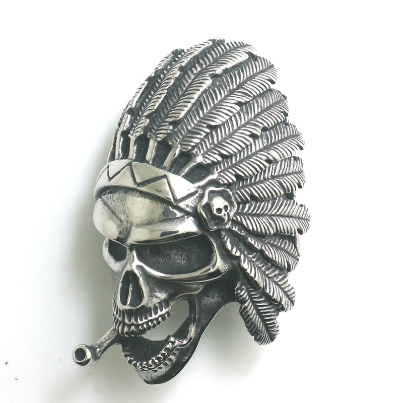 Man\'s 316L Stainless Steel Punk Gothic Smoker Skull Belt Buckle Newest