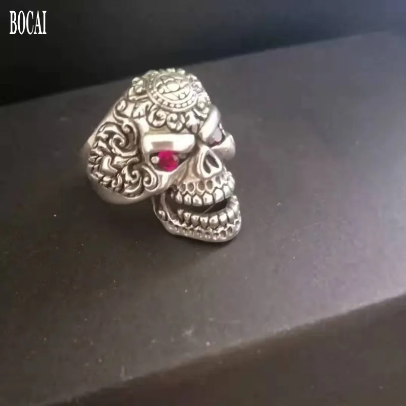 

925 pure silver zircon skull ring for Man Thai silver handmade vintage orangutan domineering big ring S925 silver man's rings