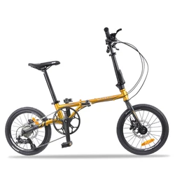 Folding Bike 16 Inch 9 Speed Disc Brake bicycle chrome molybdenum steel Portable 406 folding Bicycle