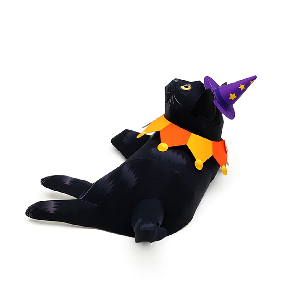 Black Cat Halloween Folding Handmade Origami Art Mini Cute 3D Paper Model Papercraft Animal DIY Kids Adult Craft Toys QD-054