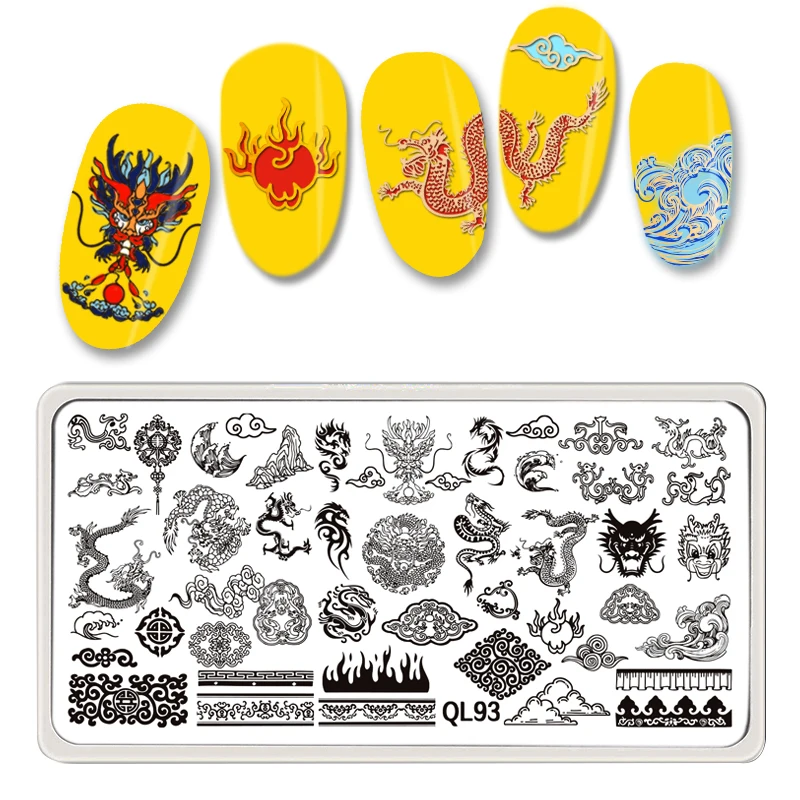 

Chinese Ancient Cultural Design Stamping Plates Chinese knot Nail Stamp Templates Flower Printing Stenci