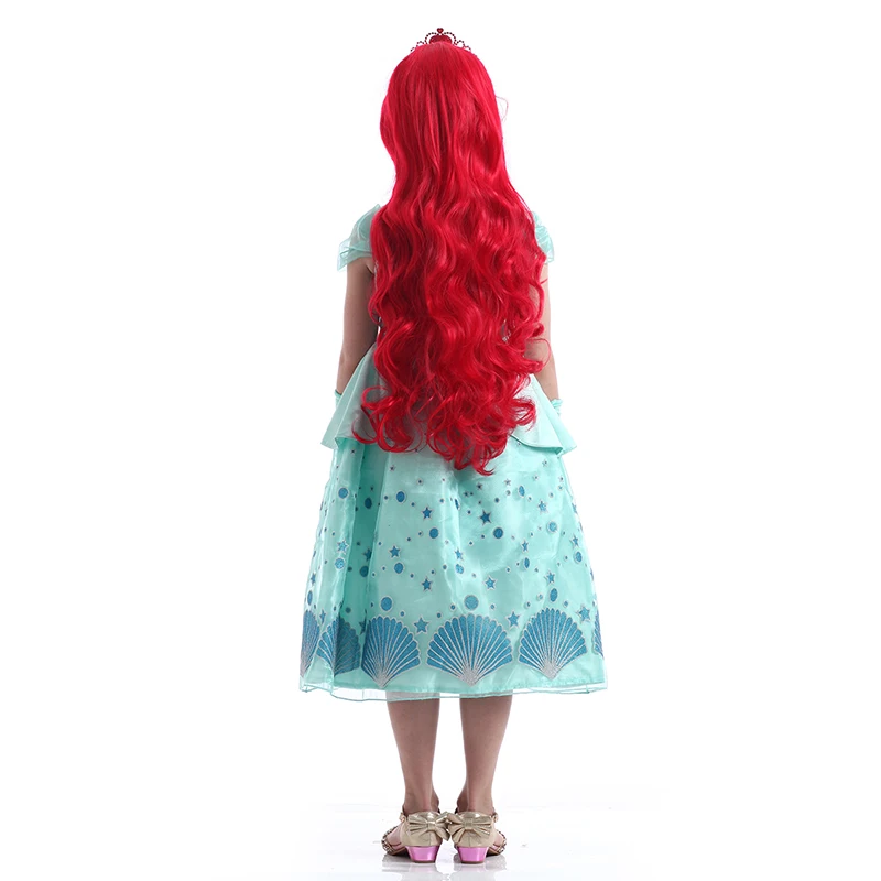 Little Mermaid Dress Princess Girls Wedding Party Bridesmaid Costume Green Mermaid Dress Halloween Cosplay Costumes Kids