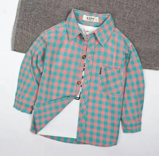 Hot Baby Boys Shirts Kids Fashion Boy Girls Cotton Tops Clothes For Spring Autumn Plaid Blouse Shirt For Children 1-10T