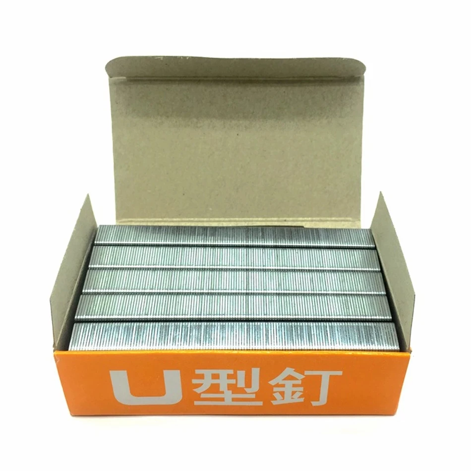 2400Pcs 1008F U ประเภทประตูรูปด้วยตนเองเย็บเล็บปืนสำหรับเฟอร์นิเจอร์ไม้ในครัวเรือน10.6มม.* 6.6มม.* 0.8มม.