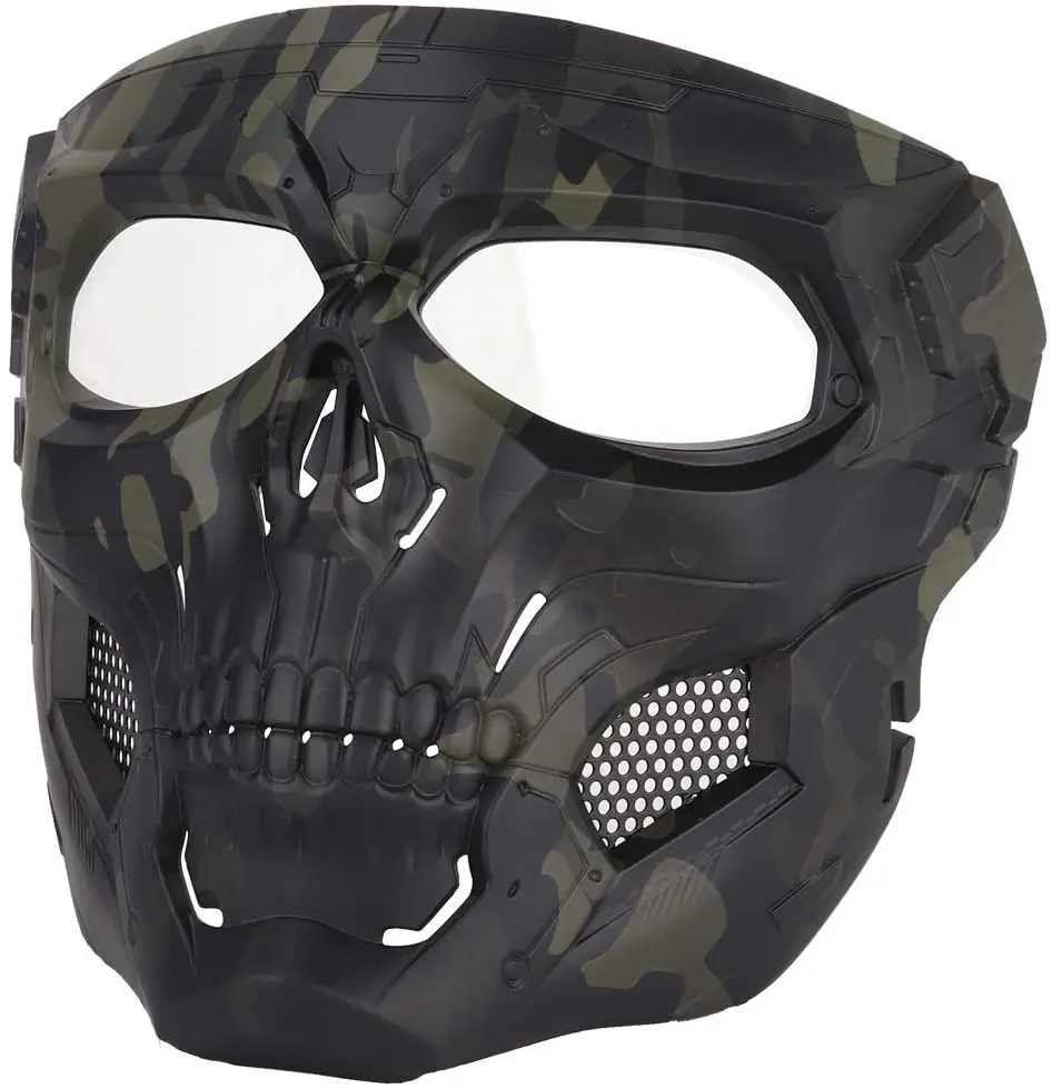 Airsoft Mask,Full Face Masks Skull Skeleton with Goggles Impact Resistant Army Fans Supplies Tactical Masks