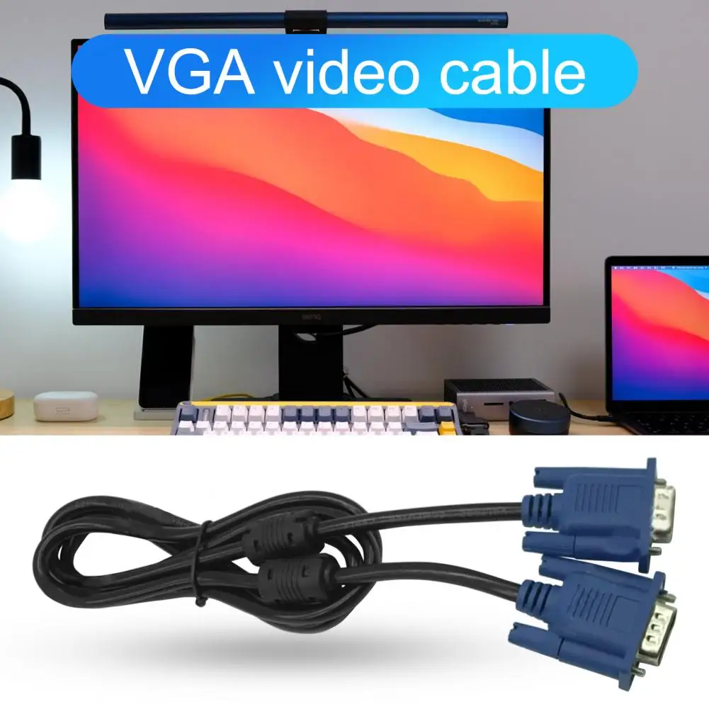 1.5m kabel VGA praktyczna szeroka aplikacja wtyczka typu Plug Play Monitor komputerowy VGA z męskiego na męskie przewód łączący do telewizora