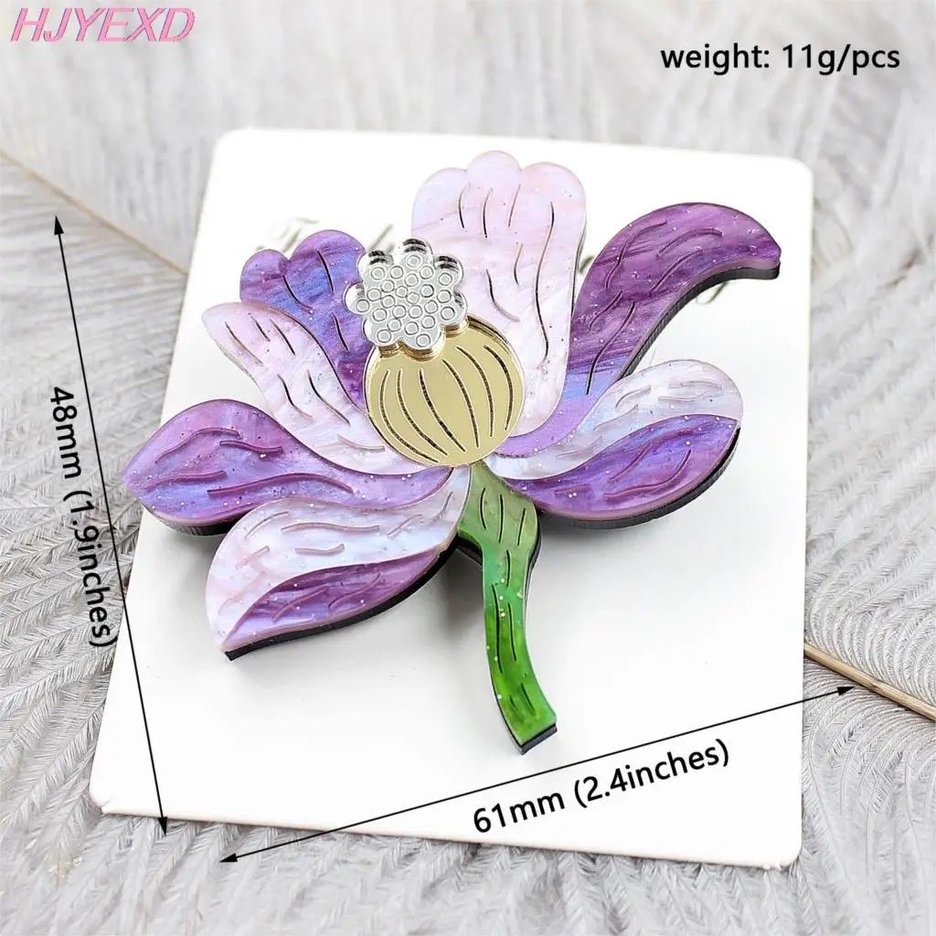 BR113 Acrylic Flower Brooch (Safty Pin) Easter Glitter Acrylic Brooch