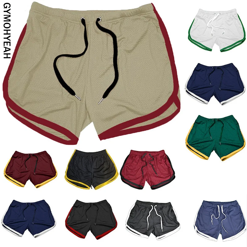 Pantalones cortos de secado rápido para hombre, Shorts de playa informales transpirables, cintura elástica, Color sólido, 22 colores, verano, 2020