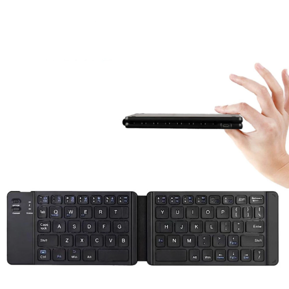 

Wireless Bluetooth-compatible Ultra-thin Keyboard Mini Foldable BT Keyboard Rechargeable Full-size Portable Number Keyboard