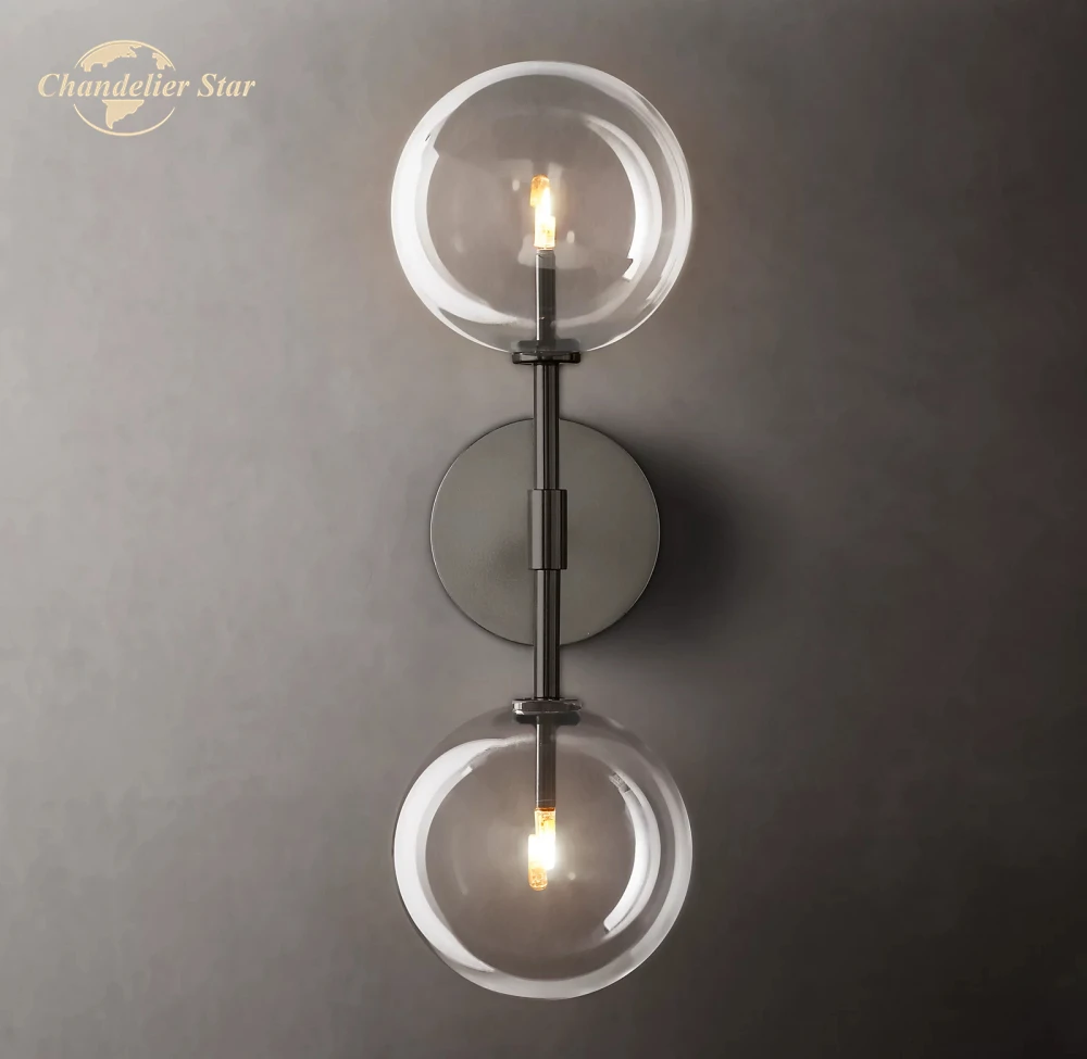 Modern LED Wall Lamps Decoration Clear Glass Globe Linear Sconce Bathroom Corridor Bedroom Lights Fixture