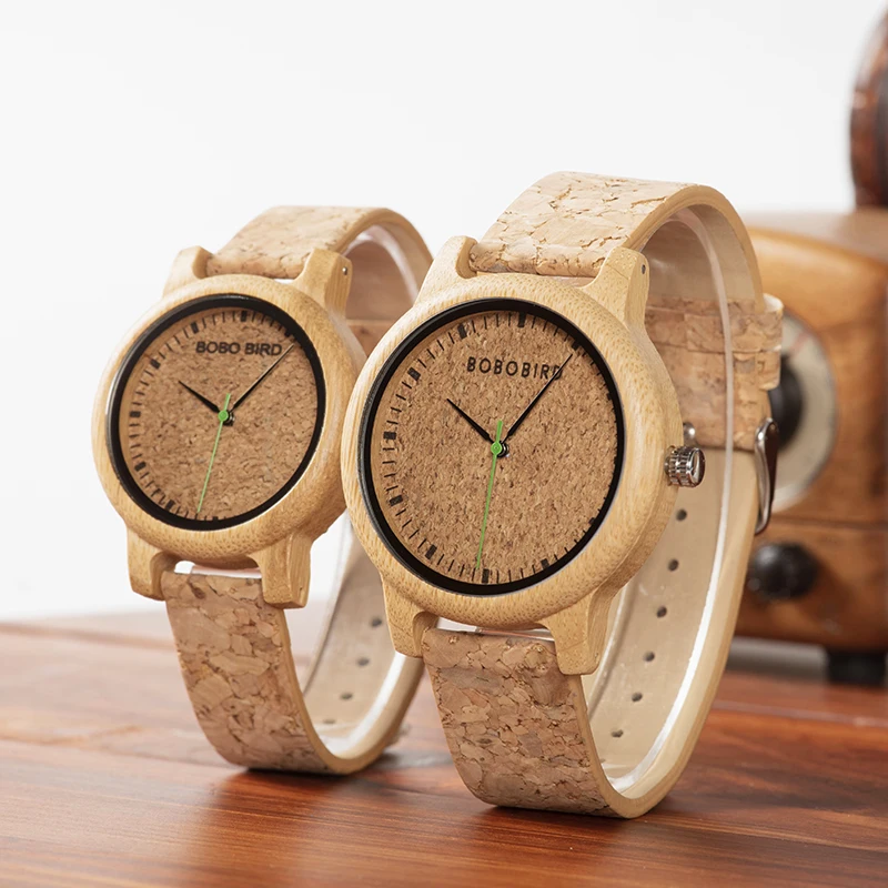 BOBO VOGEL Eenvoudige Ontwerp Paar Horloge Hout Horloge Mannen Vrouwen Aangepaste Tekst op Doos Liefhebbers Gift Anniversary Kerstcadeaus