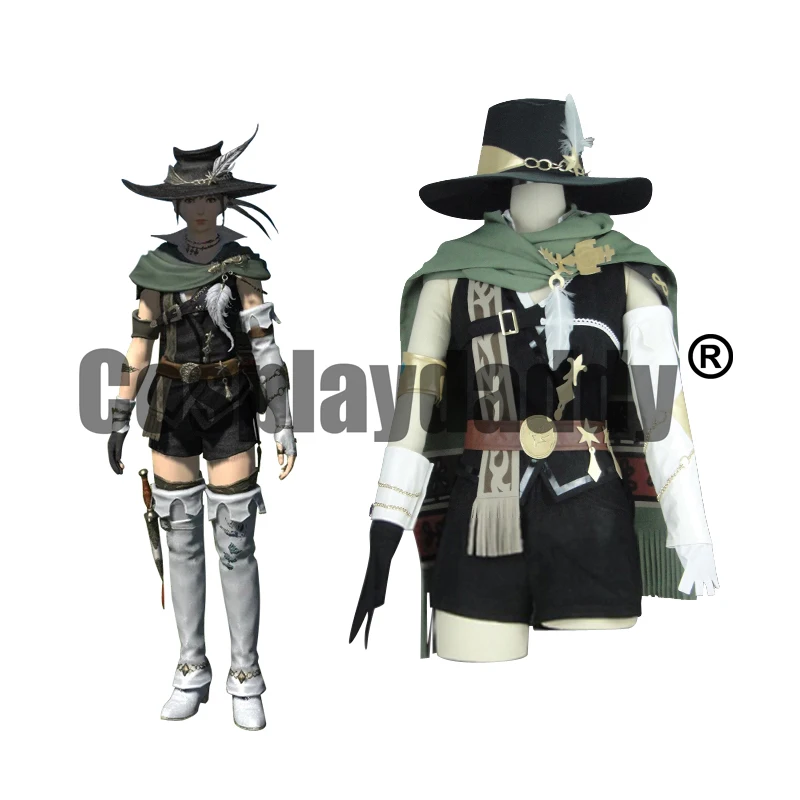 Final Fantasy XIV: Shadowbringers Norvrandt The Tempest Weathered Fili Set Level 80 Bard BRD Outfit Game Cosplay Costume S002