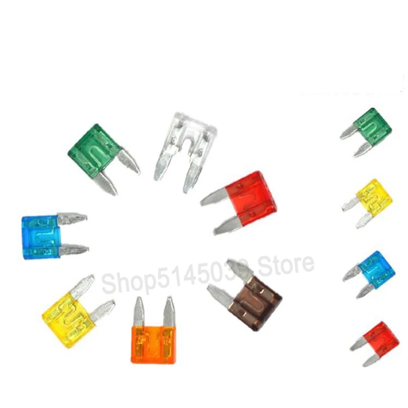 10 ks MINI auto fuses 3A 5A 7.5A 10A 15A 20A 25A 30A 35A 40A amp s skříňka klip sortiment auto čepel typ tavná pojistka sada kamion