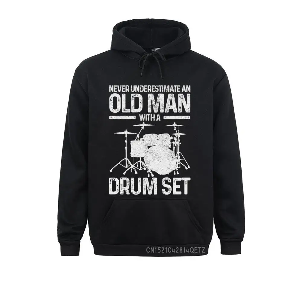 

2021 Men Sweatshirts Drummer Gift Never Underestimate An Old Man With A Drum Set Long Sleeve Hoodies Long Sleeve Hoods Camisa