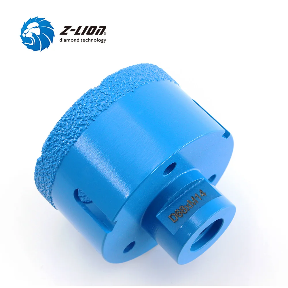 Z-LION Vacuum Brazed Diamond Drilling Core Bit With m14 Thread Granite Marble Ceramic Hole Saw Dry Wet Use For Angle Grinder 1PC