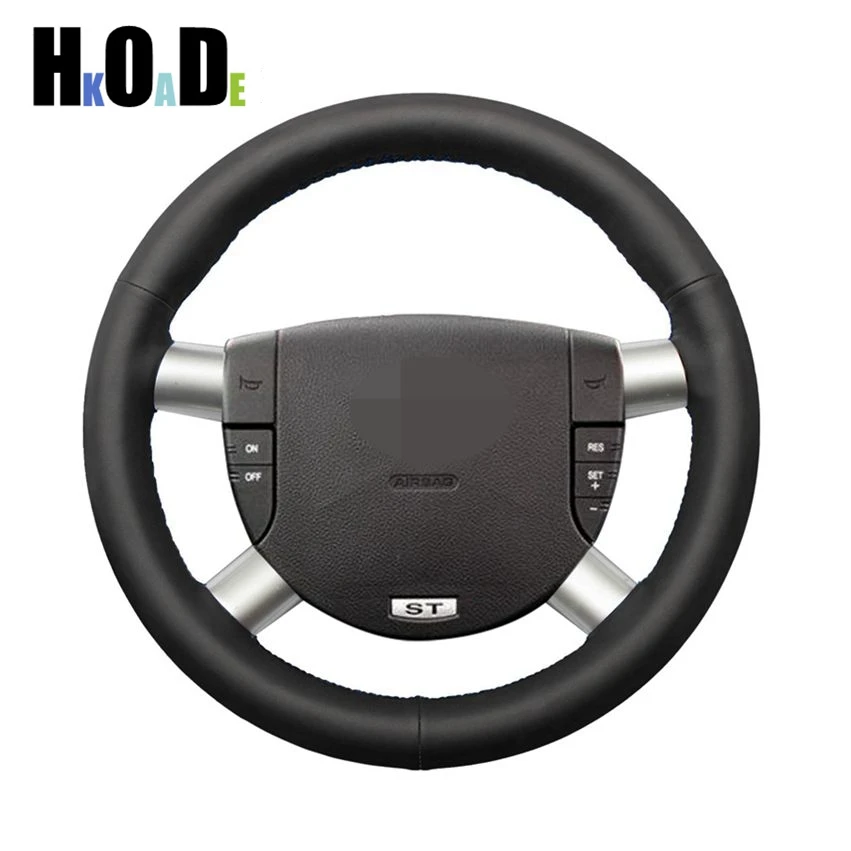 

DIY Black Artificial Leather Hand-stitched Car Steering Wheel Cover Wrap for Ford Mondeo Mk3 2002 2003 2004 2005 2006