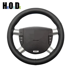 DIY Black Artificial Leather Hand-stitched Car Steering Wheel Cover Wrap for Ford Mondeo Mk3 2002 2003 2004 2005 2006