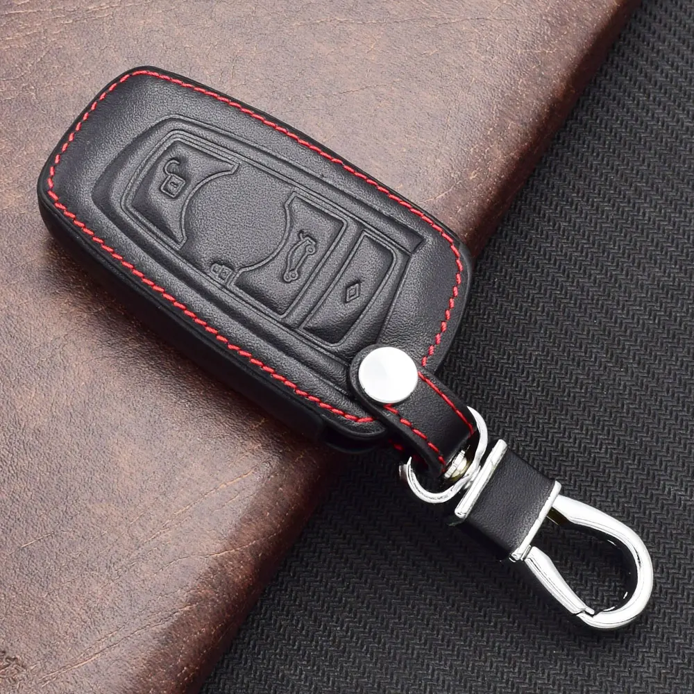 Leder Auto Schlüssel Abdeckung Tasche Für BMW E90 E60 E70 E87 1 3 5 6 Serie M3 M5 X1 X5 X6 Z4 Smart Fernbedienung Fobs Shell Fall Auto Zubehör – Detail 8