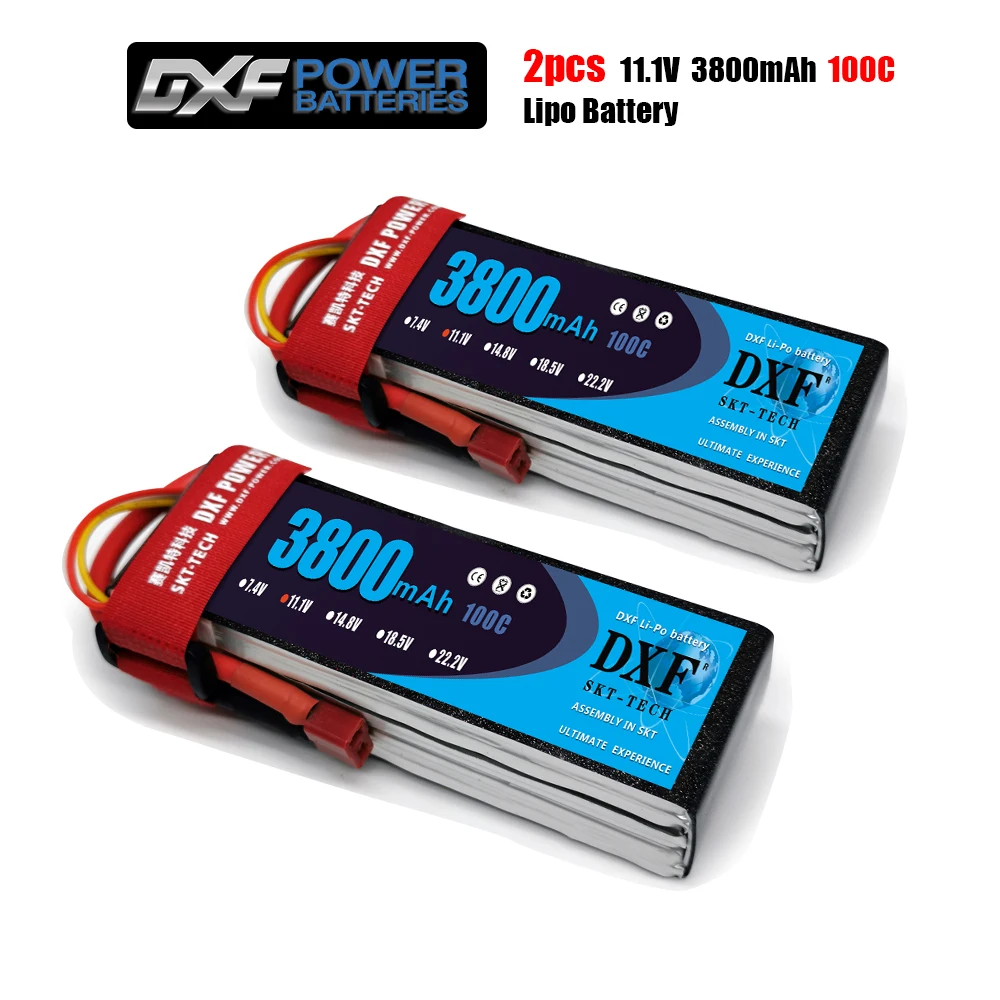 

2 шт. DXF Хорошее качество RC Lipo батарея 3S 11,1 В 3800 мАч 100C Max 200C для самолета дрона квадрокоптера автомобиля лодки грузовика fpv