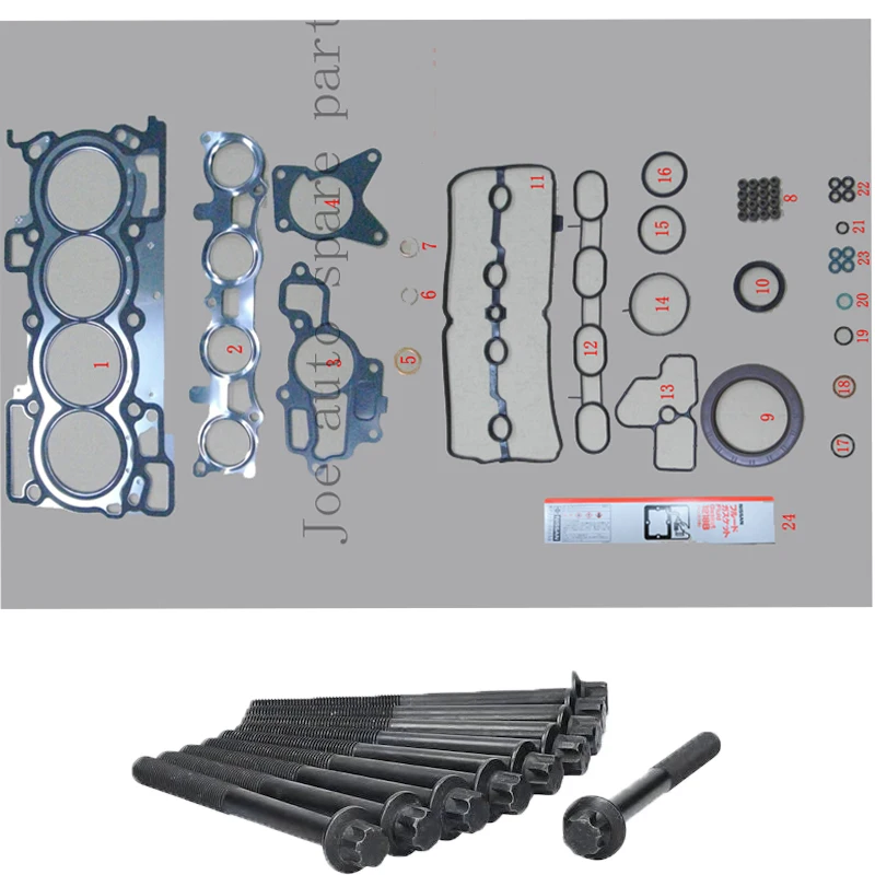 

MR18DE MR20DE M4R Full gasket set kit cylinder head bolt for Nissan Livina/Sentra/Tiida/X-Trail/Dualis Renault Megane 2.0L 1.8L