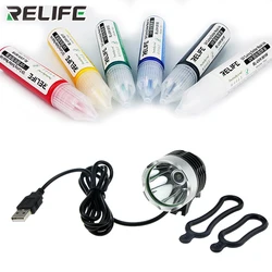 RELIFE-Lámpara de curado de pegamento UV, pasta de soldadura de aceite verde, flujo de soldadura negro, Cur, luz púrpura para herramientas de reparación de placa de circuito de teléfono móvil