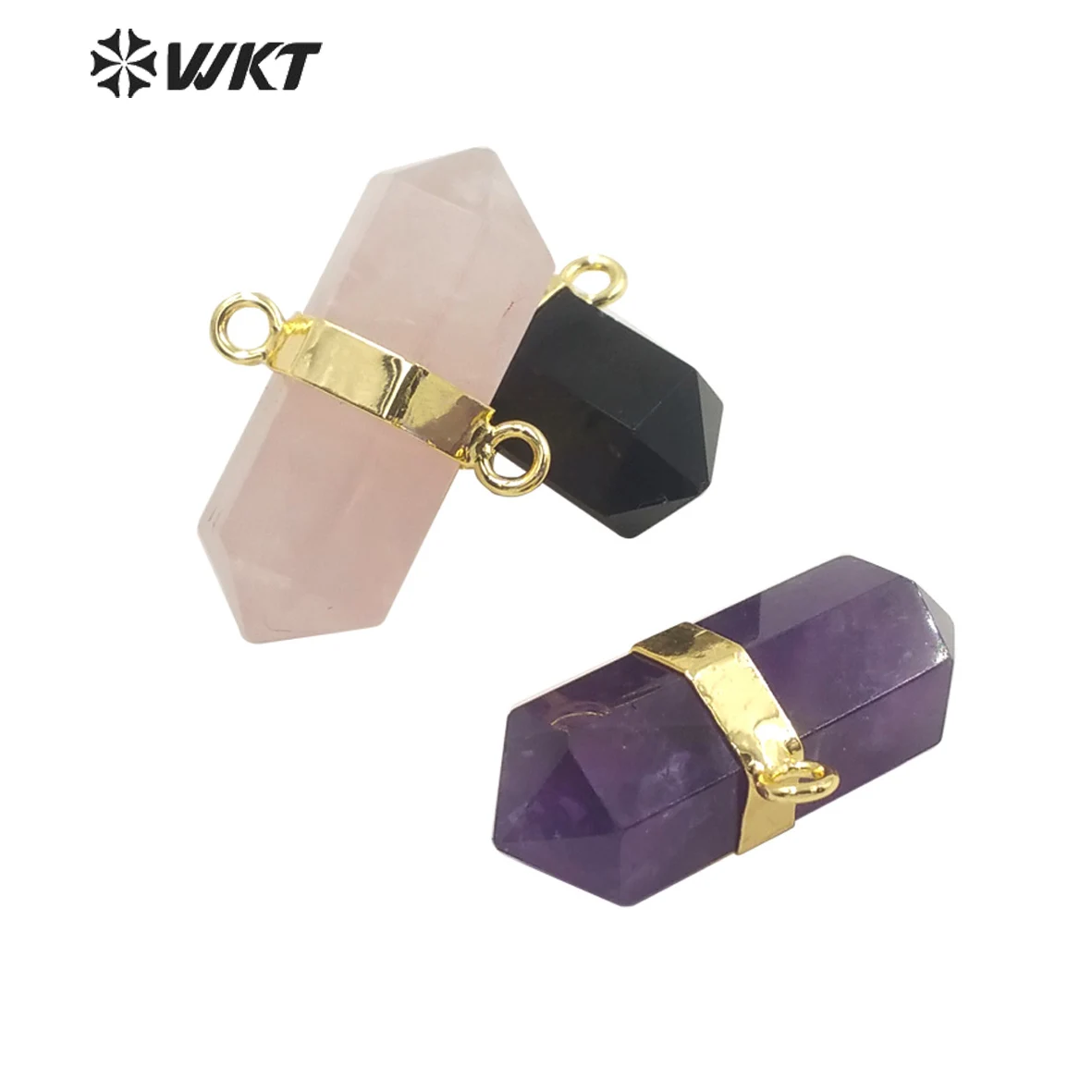 

WT-P1742 нежные маленькие подвески в форме шестиугона, подвески с двусторонними пулями, двойные петли, крючок, ожерелье, браслет