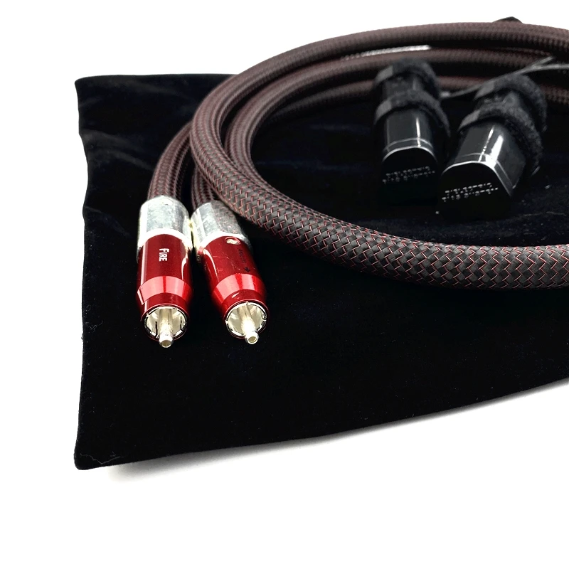 Hi-end Fire Analog RCA Cable Silver Plated Connector HiFi Audio Line