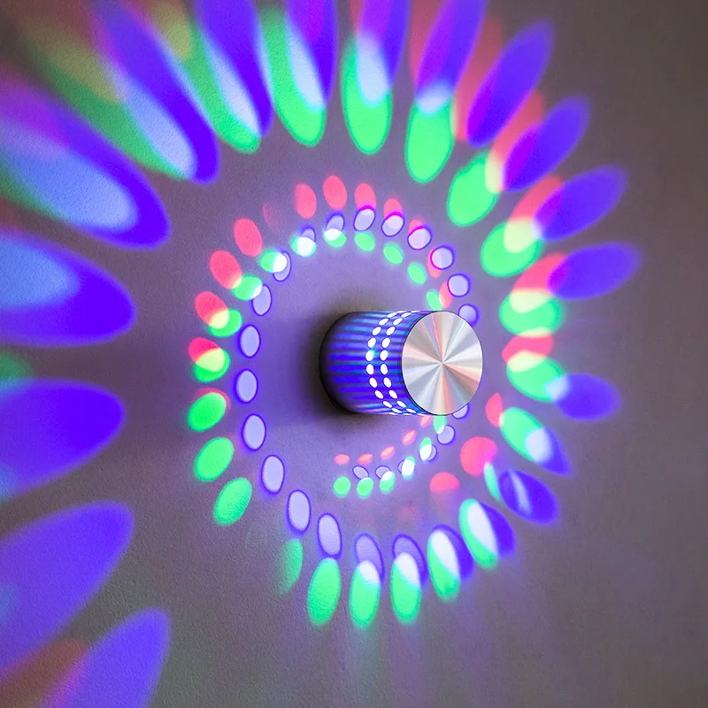 

Spiral Led Wall Light with White Warm White RGB Led Wall Sconce Lights Wall Luminaire Lighting 3W 360 Degree for KTV Room Decor