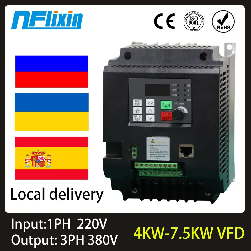 

variable frequency converter 50Hz/60Hz motor inverter Wk310 VFD 7.5kw 11KW single-phase 220v input three-phase 380 output