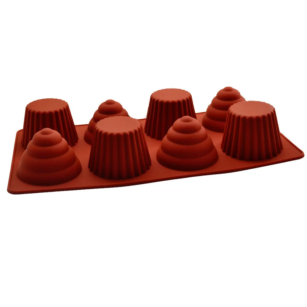 Hot Silicone Cake Molds 8 Holes Chocolate Biscuit Cake Cookie Mold,Family Baking Essential Bakeware Tools Cupcake Tools E032