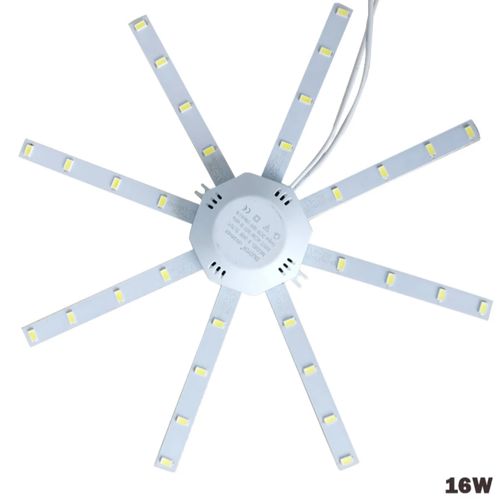 1Pcs 12W תקרת מנורת LED שמונה טופר דגים עגול אור מקור לוח מודול סופר בהיר באנרגיה ביתי חיסכון אור בר 220V