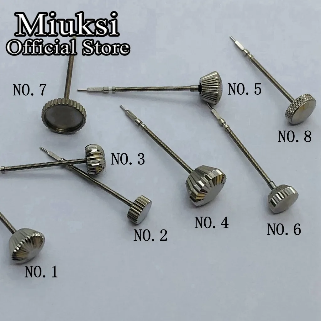 Miuksi 1PCS stainless steel watch crown stem kit fit ETA 6497/6498,Seagull ST36 movement