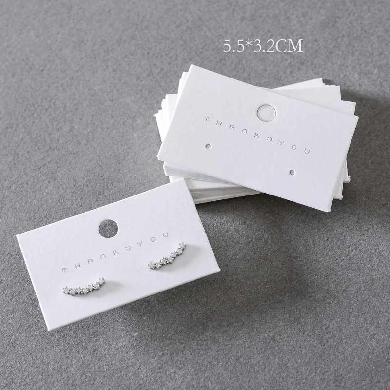 New Hot 350gsm White Cardboard Stock Fashion Jewelry Earrings Dispaly Cards Price Label Tags Handmade DIY Accessories Thank You