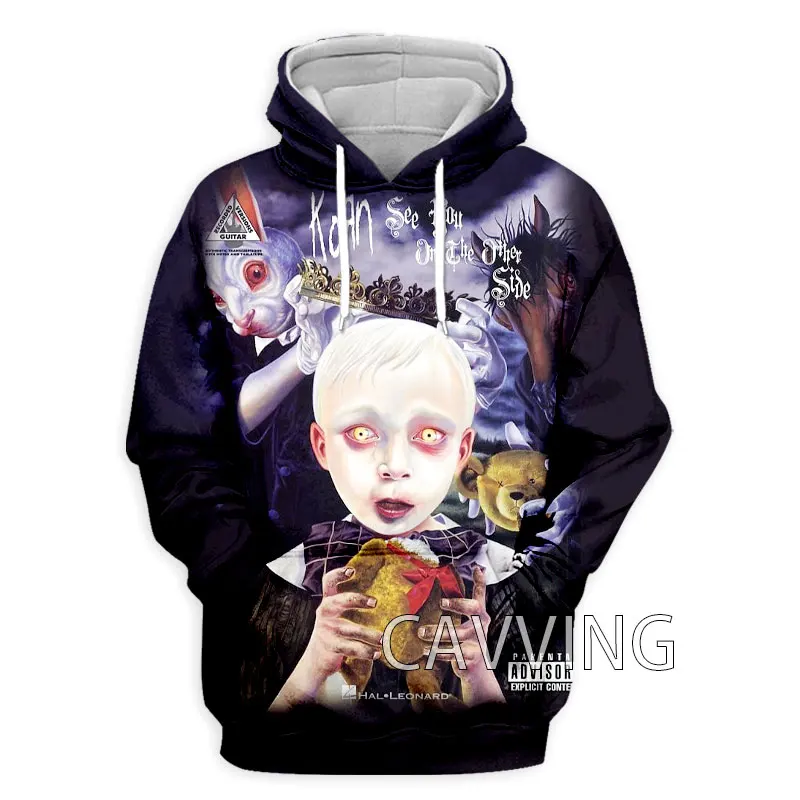New Fashion Women/Men\'s 3D Print Korn Band Hoodies Hooded Sweatshirts Harajuku Hoodie Sweatshirts Tops Clothing